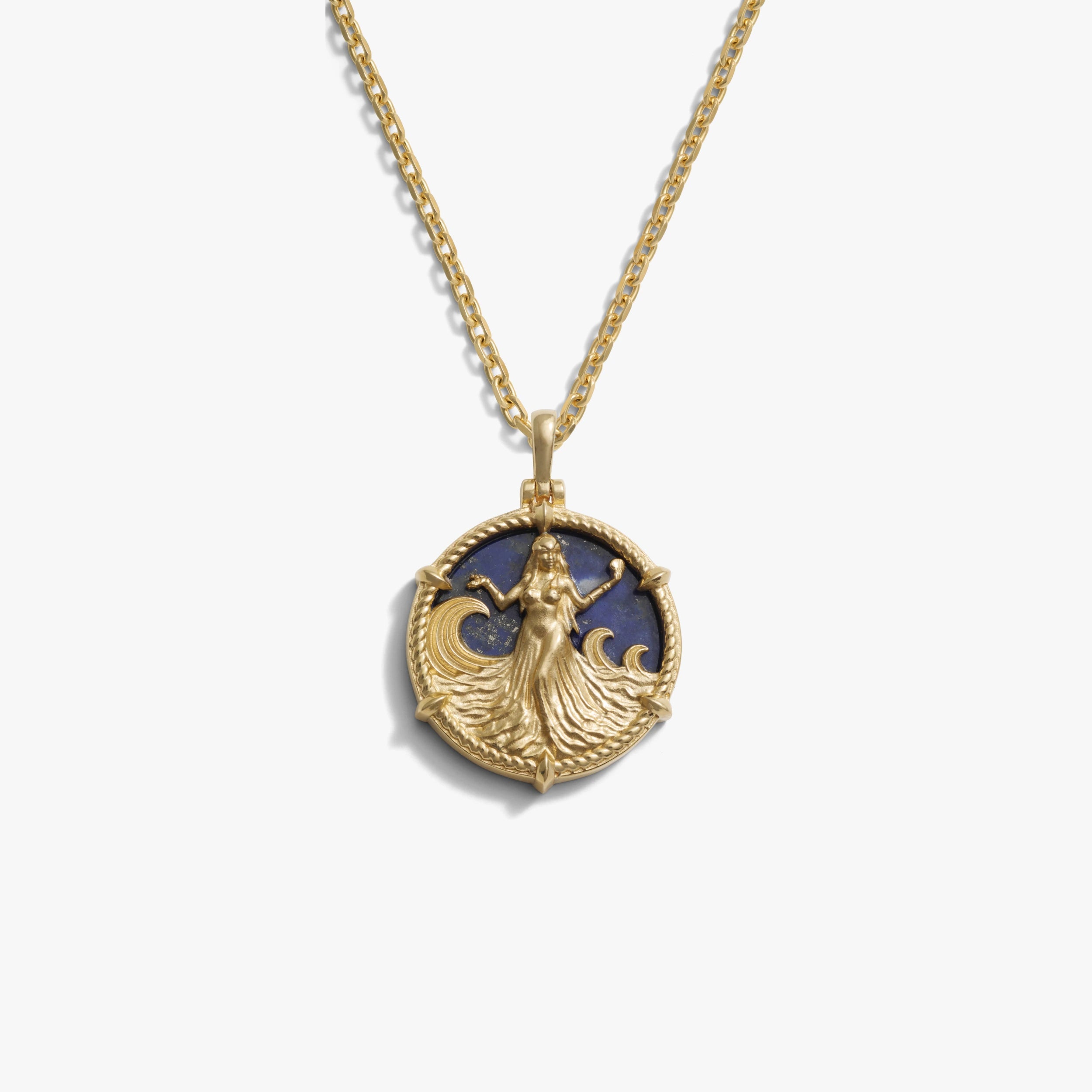 Awe Inspired Necklaces 14K Yellow Gold Vermeil / 16-18" French Cable Yemaya Necklace