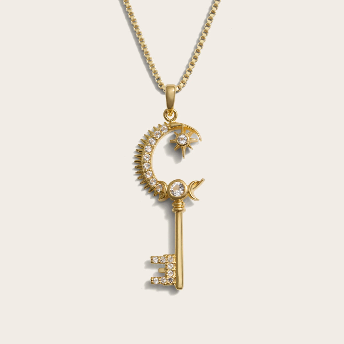 Awe Inspired Necklaces 14K Yellow Gold Vermeil / 16"-18" Gate of Heaven Key Necklace