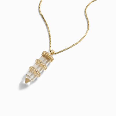 Awe Inspired Necklaces 14K Yellow Gold Vermeil / 16"-18 / Large Manifestation Crystal Necklace