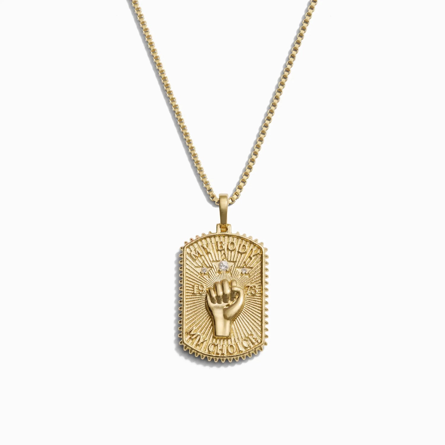 Product image of Awe Inspired Necklaces 14K Yellow Gold Vermeil / 16"-18" / Large Pro Roe Dog Tag Necklace