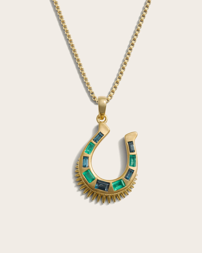 Awe Inspired Necklaces 14K Yellow Gold Vermeil / 16"-18" Lucky Horseshoe Necklace