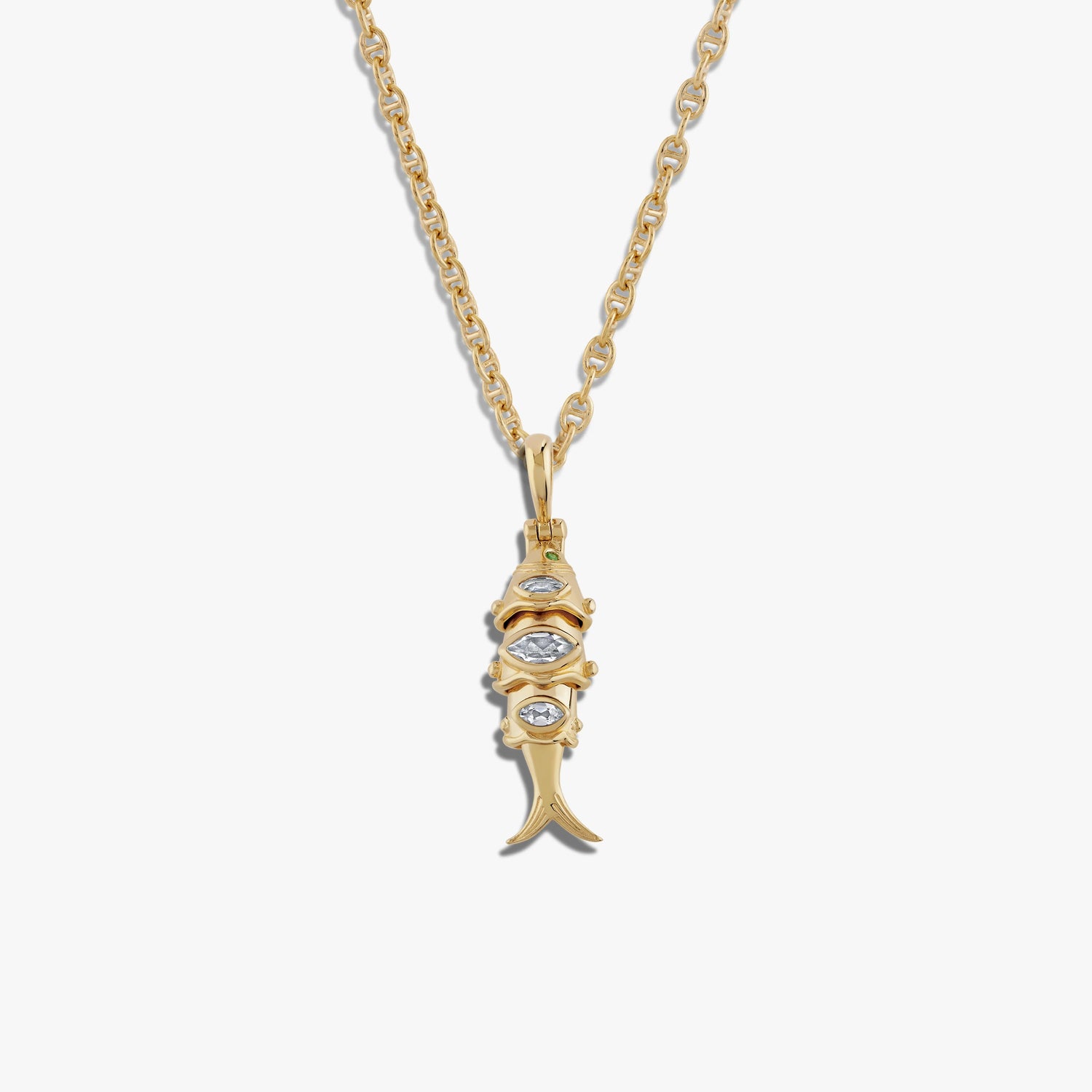 Awe Inspired Necklaces 14K Yellow Gold Vermeil / 16-18" Mariner Chain Lucky Fish Necklace