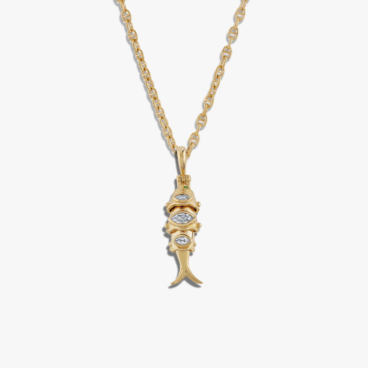 Awe Inspired Necklaces 14K Yellow Gold Vermeil / 16-18" Mariner Chain Lucky Fish Necklace