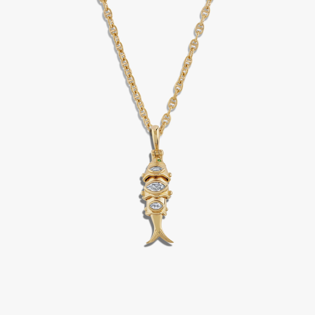 Awe Inspired Necklaces 14K Yellow Gold Vermeil / 16-18" Mariner Chain Lucky Fish Necklace