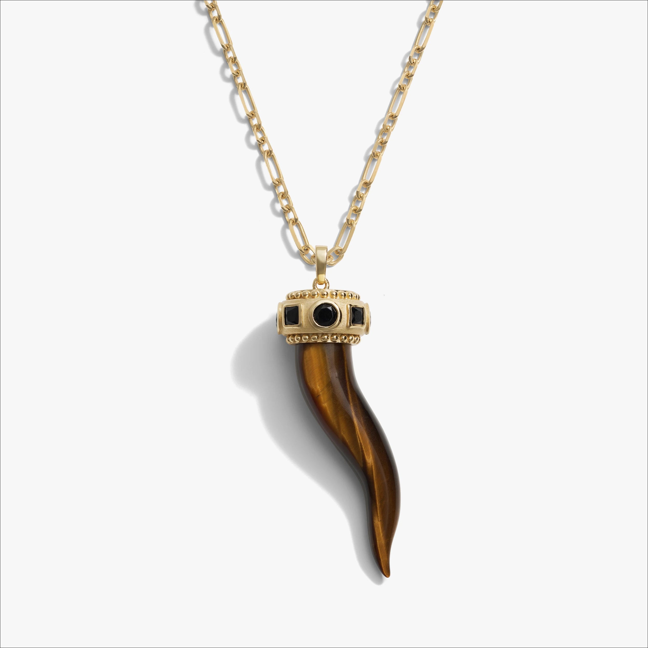 Awe Inspired  Necklaces Tiger's Eye Horn Necklace