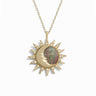 Awe Inspired Necklaces 14K Yellow Gold Vermeil / 16"-18" Mini Paperclip Chain Sun & Moon Black Mother of Pearl Necklace