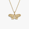 Awe Inspired Necklaces 14K Yellow Gold Vermeil / 16-18" Moonstone Moth Necklace