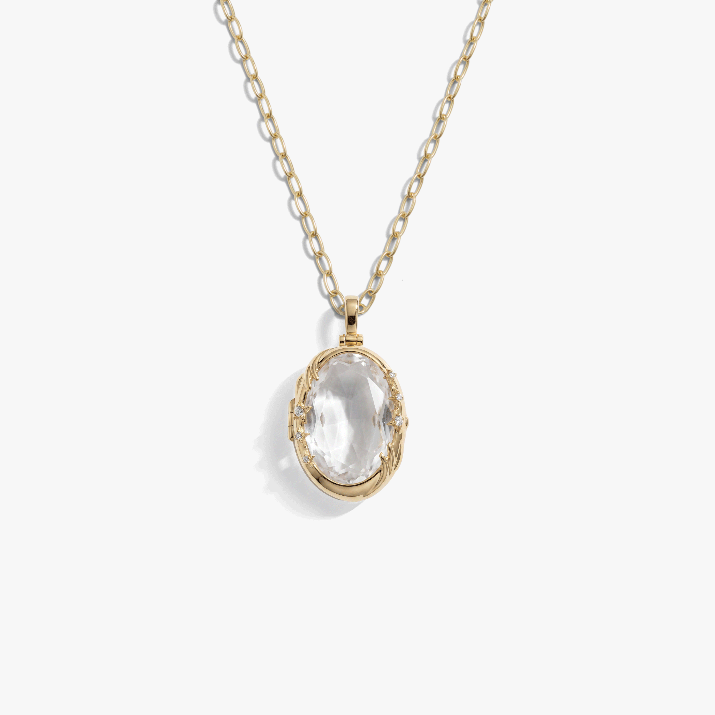 Awe Inspired Necklaces 14K Yellow Gold Vermeil / 16-18" Mystic Portal Locket Necklace