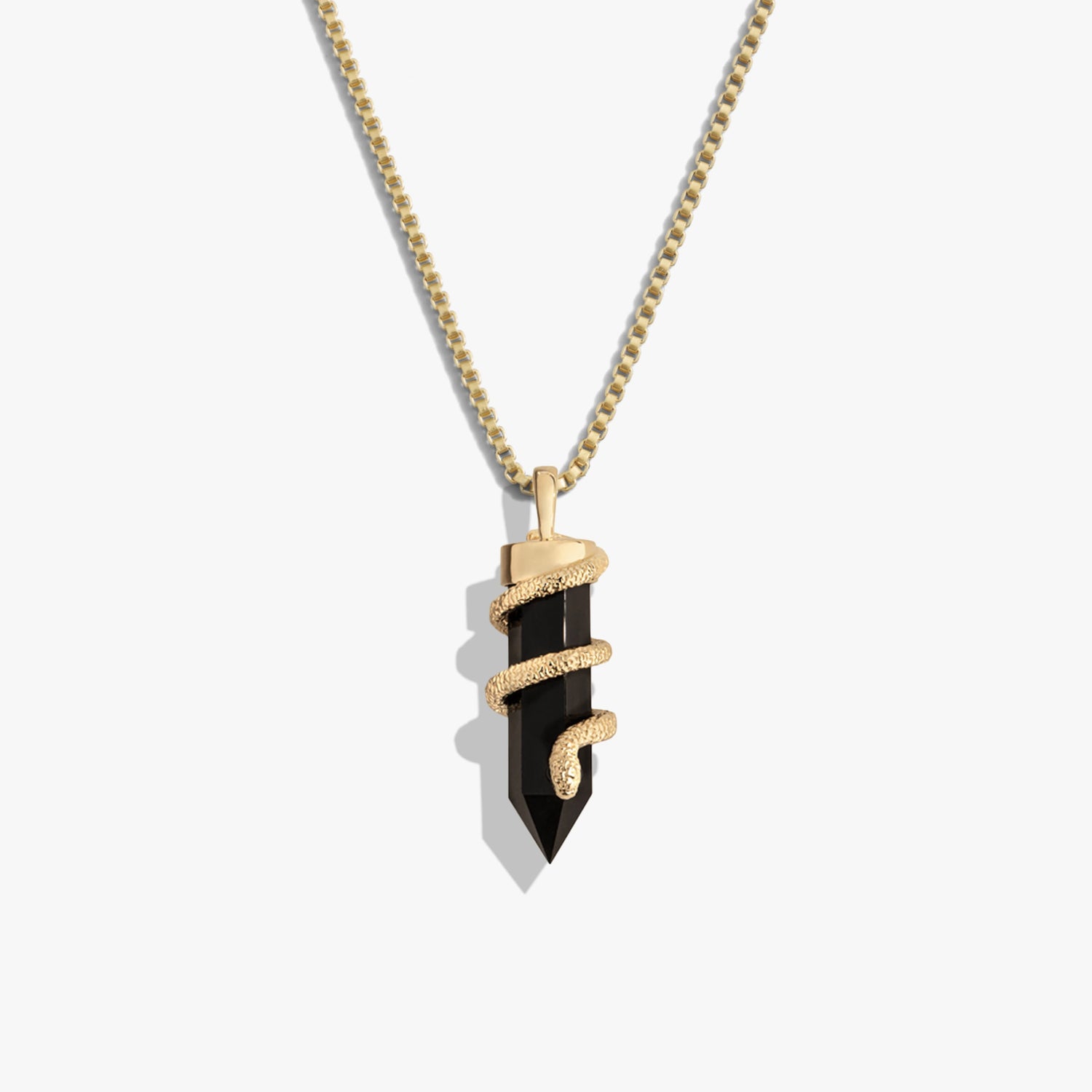 Product image of Awe Inspired Necklaces 14K Yellow Gold Vermeil / 16"-18" Onyx Crystal Snake Necklace