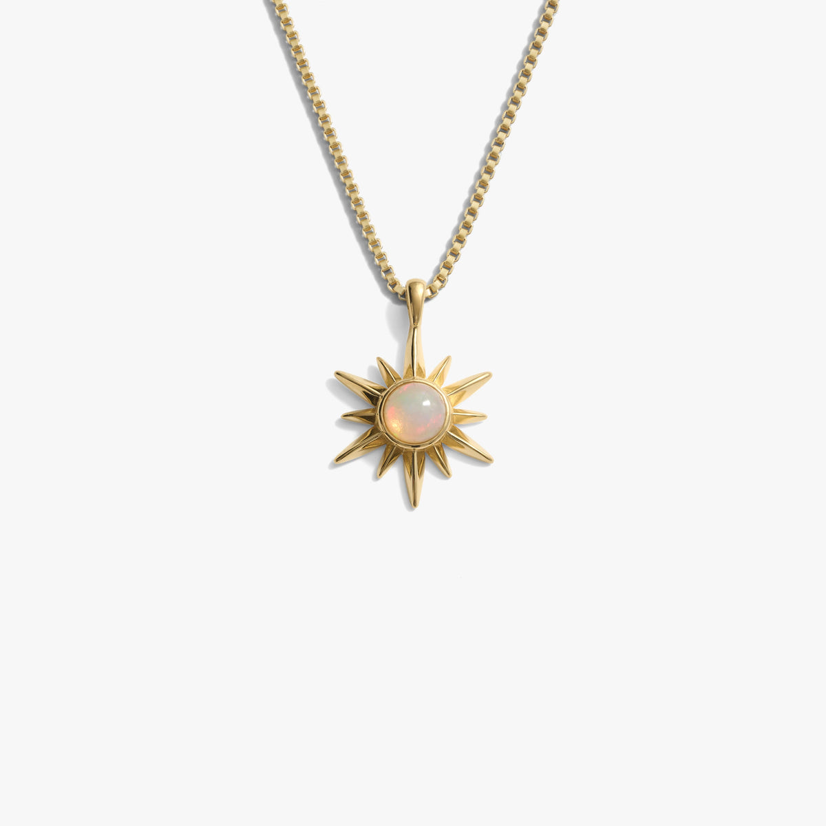 Awe Inspired Necklaces 14K Yellow Gold Vermeil / 16"-18" Opal Sun Necklace