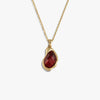 Awe Inspired Necklaces 14K Yellow Gold Vermeil / 16-18" Oval Cable Chain / Garnet Molten Gemstone Necklace