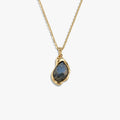 Awe Inspired Necklaces 14K Yellow Gold Vermeil / 16-18" Oval Cable Chain / Labradorite Molten Gemstone Necklace