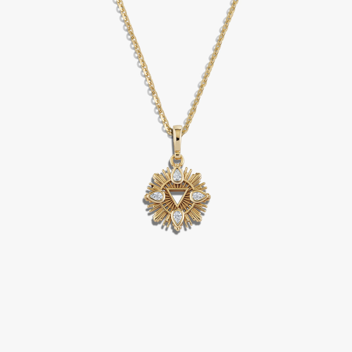 Awe Inspired Necklaces 14K Yellow Gold Vermeil / 16-18" Oval Cable Chain Mini Element Air Necklace