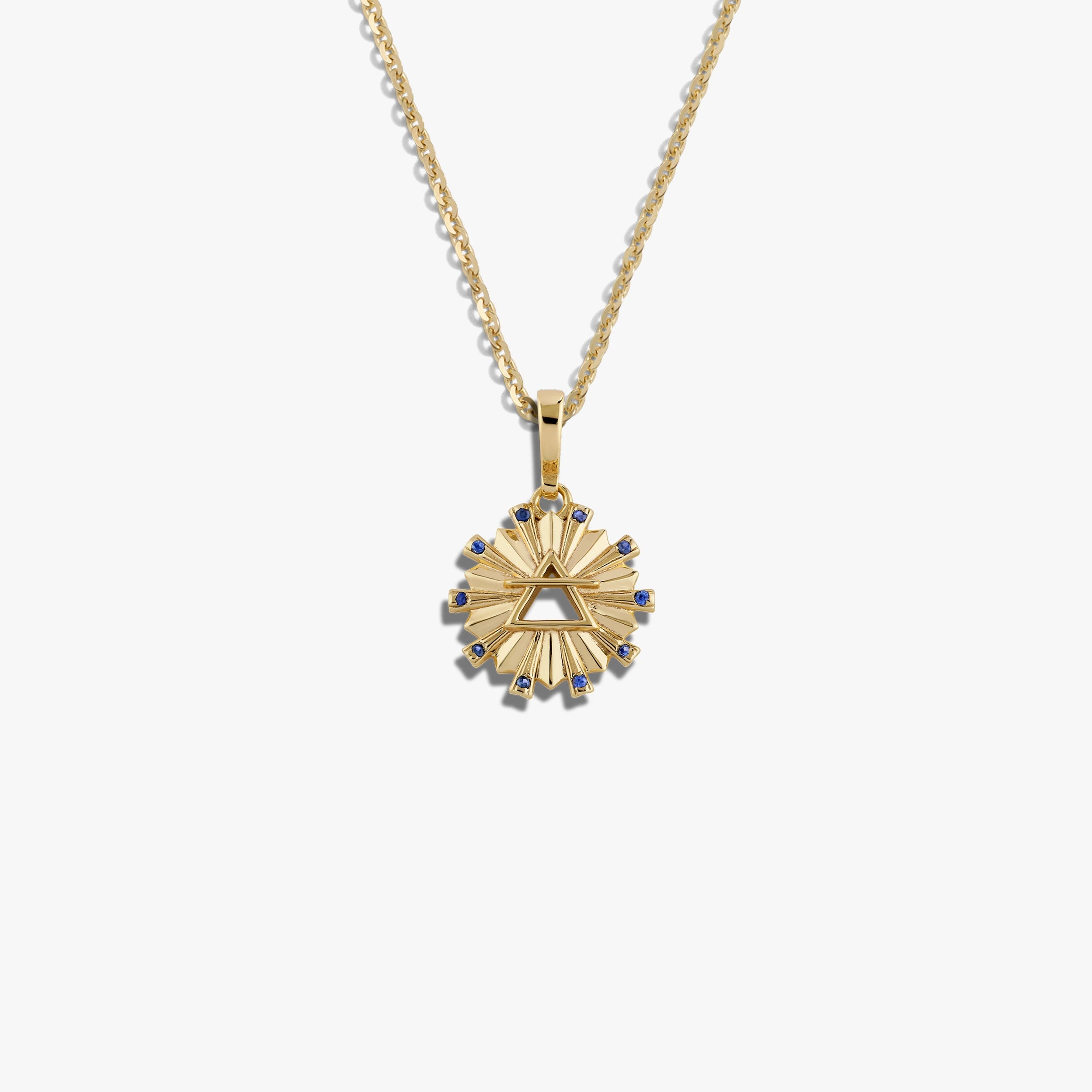 Awe Inspired Necklaces 14K Yellow Gold Vermeil / 16-18" Oval Cable Chain Mini Element Water Necklace