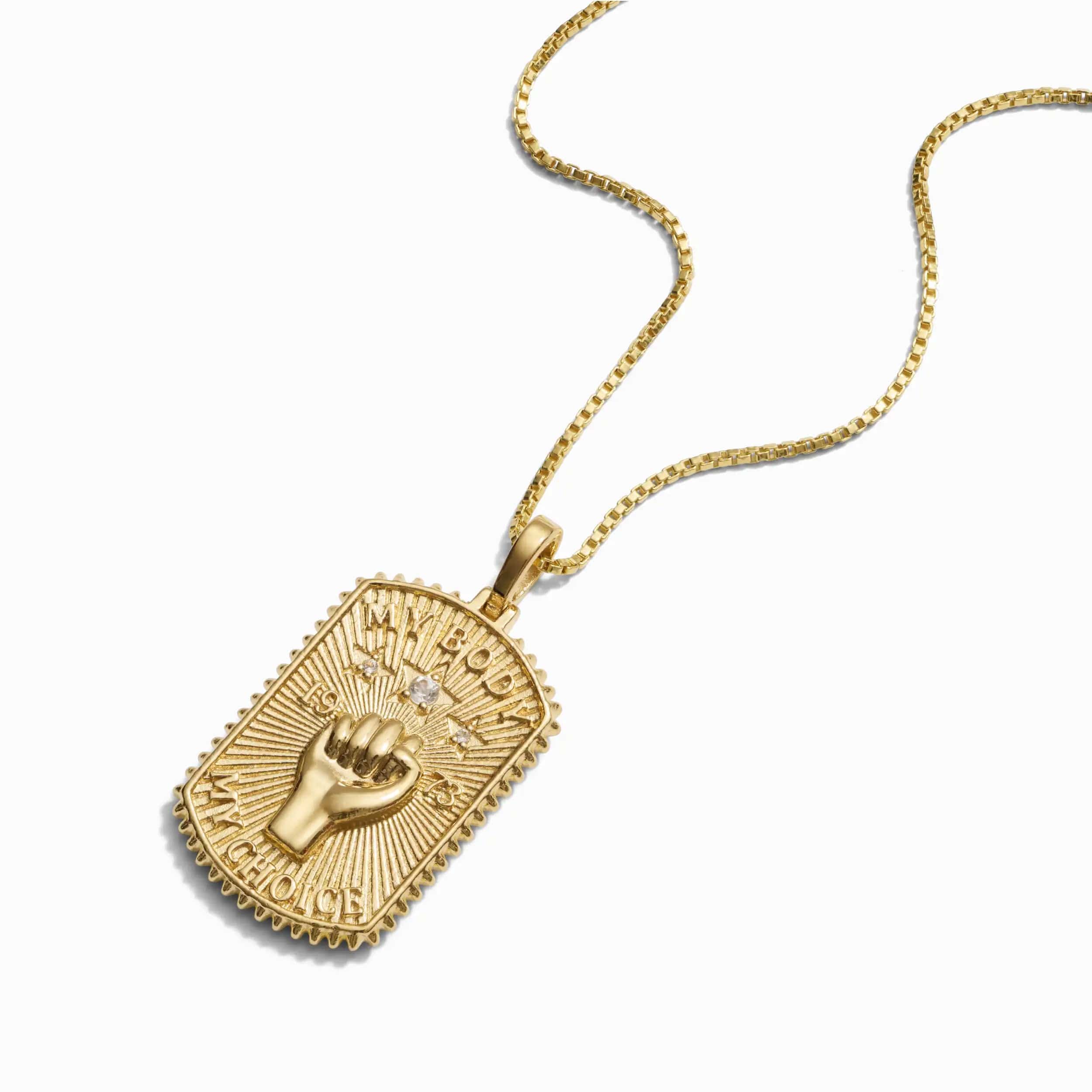 Awe Inspired Necklaces 14K Yellow Gold Vermeil / 16"-18" Pro Roe Dog Tag Necklace