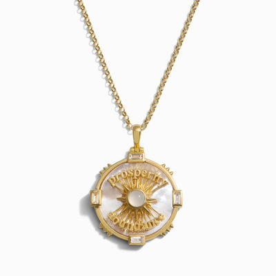 Awe Inspired Necklaces 14K Yellow Gold Vermeil / 16"-18" Prosperity Affirmation Coin Necklace