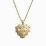 Awe Inspired Necklaces 14K Yellow Gold Vermeil / 16-18" Puffed Spike Heart Necklace - White