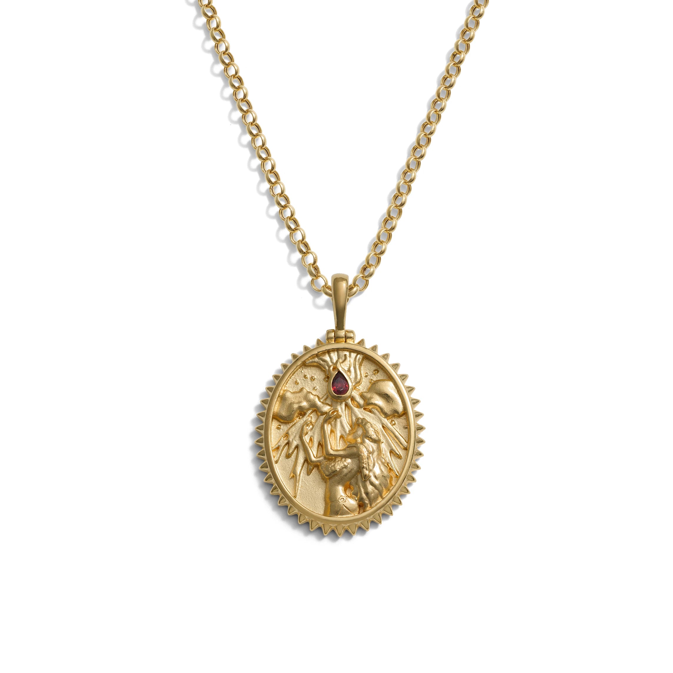 Awe Inspired Necklaces 14K Yellow Gold Vermeil / 16-18" Rolo Chain Pele Necklace