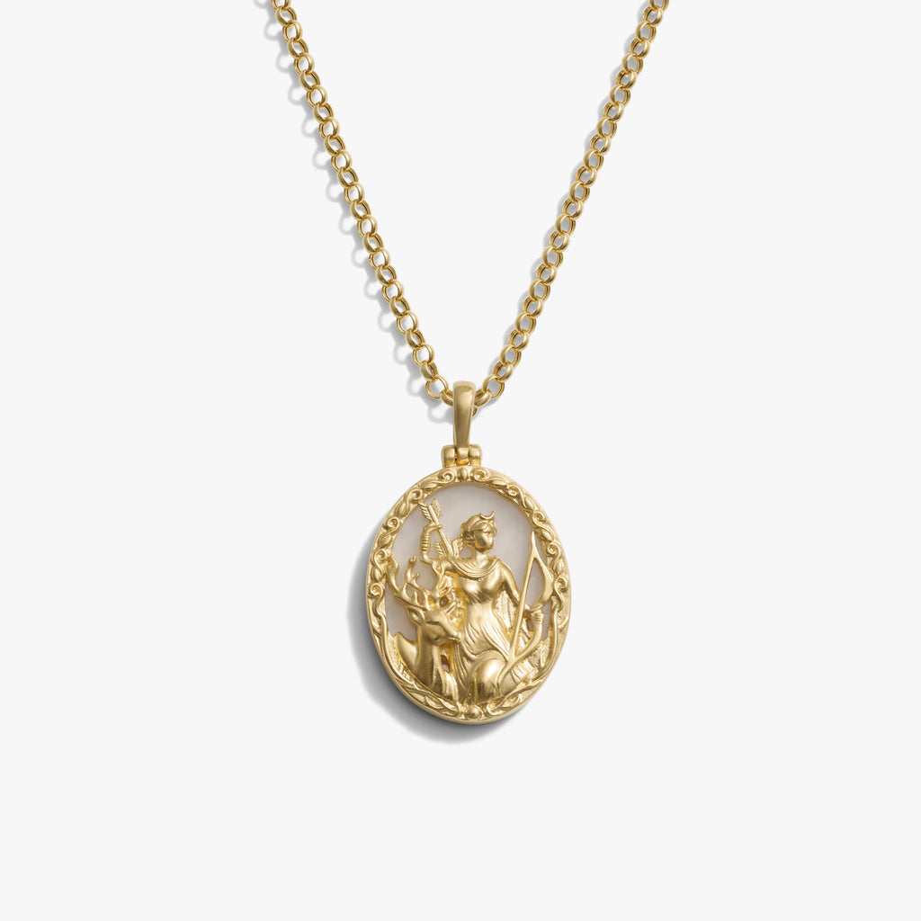 Awe Inspired Necklaces 14K Yellow Gold Vermeil / 16-18" Rolo Chain Special Edition Artemis Necklace