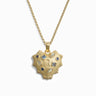 Awe Inspired Necklaces 14K Yellow Gold Vermeil / 16"-18" ROLO Puffed Spike Heart Necklace - Blue