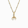 Awe Inspired Necklaces 14K Yellow Gold Vermeil / 16"-18" Saturn Chain Crescent Spike Opal Necklace
