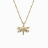 Awe Inspired Necklaces 14K Yellow Gold Vermeil / 16"-18" Saturn Chain Lucky Dragonfly Necklace