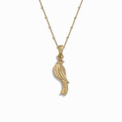 Awe Inspired Necklaces 14K Yellow Gold Vermeil / 16"-18" Saturn Chain Mini Bluebird Necklace