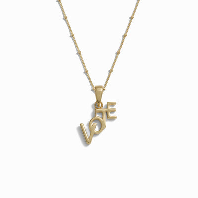 Awe Inspired Necklaces 14K Yellow Gold Vermeil / 16"-18" Saturn Chain Vote Necklace