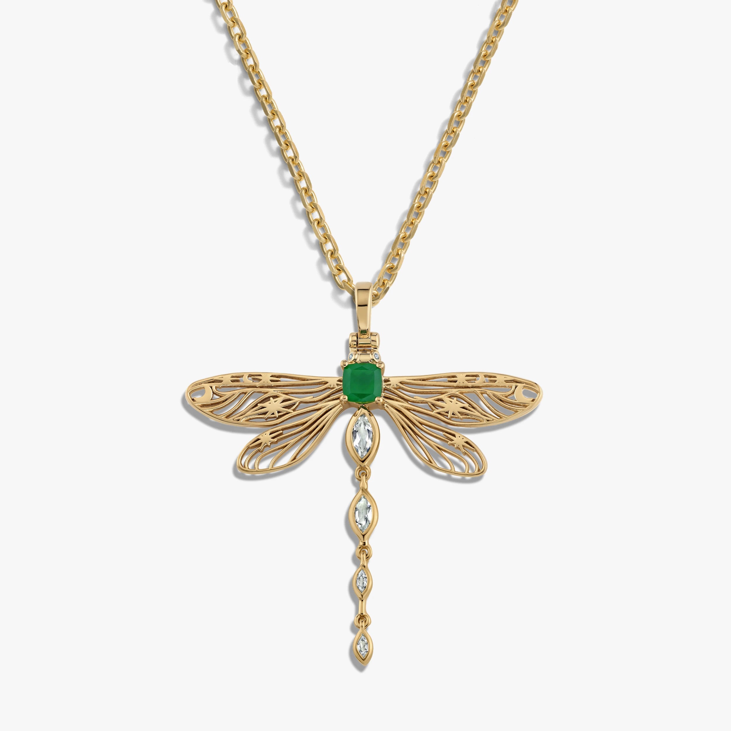Awe Inspired Necklaces 14K Yellow Gold Vermeil / 16-18" Secret Forest Dragonfly Necklace