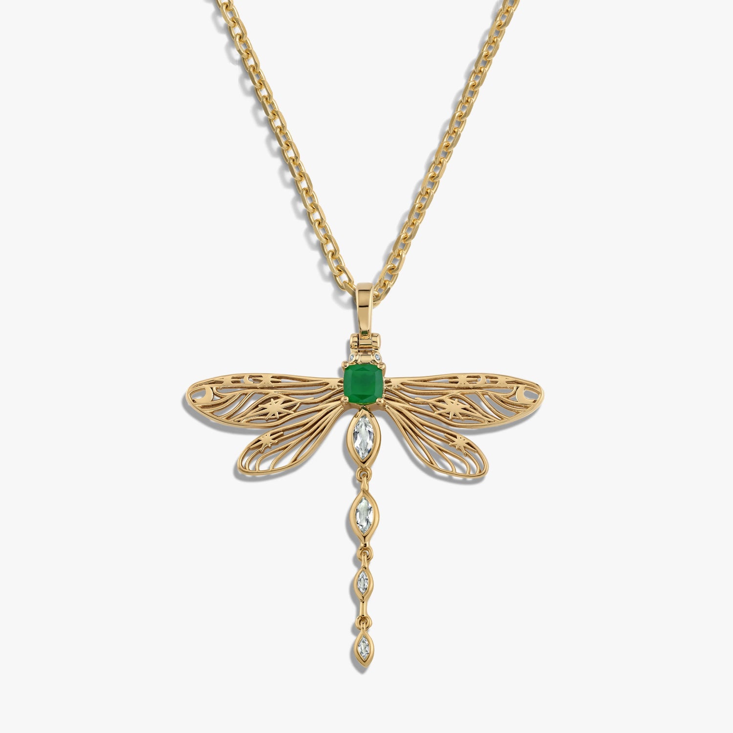 Awe Inspired Necklaces 14K Yellow Gold Vermeil / 16-18" Secret Forest Dragonfly Necklace