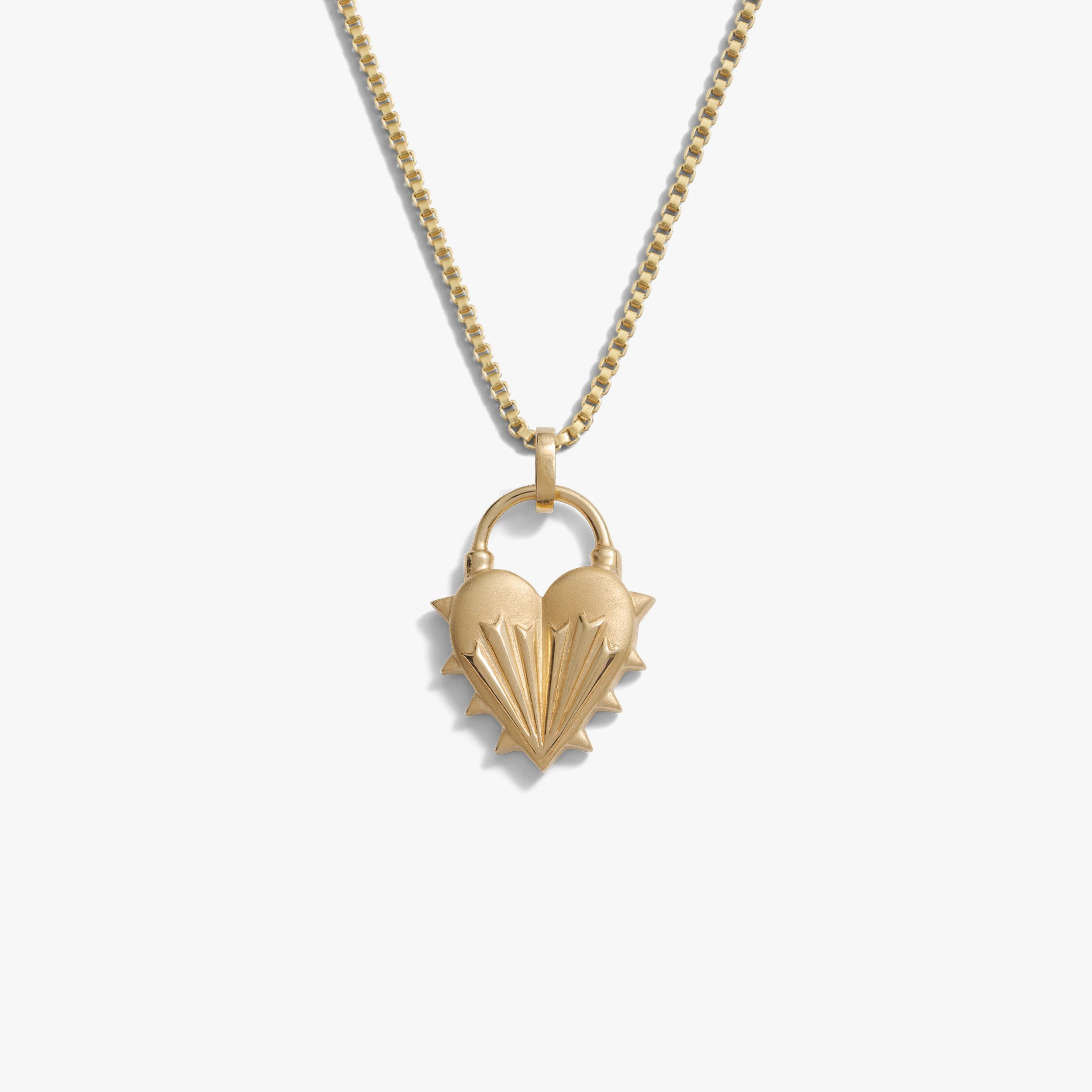 Awe Inspired Necklaces 14K Yellow Gold Vermeil / 16"-18" Spiked Heart Necklace