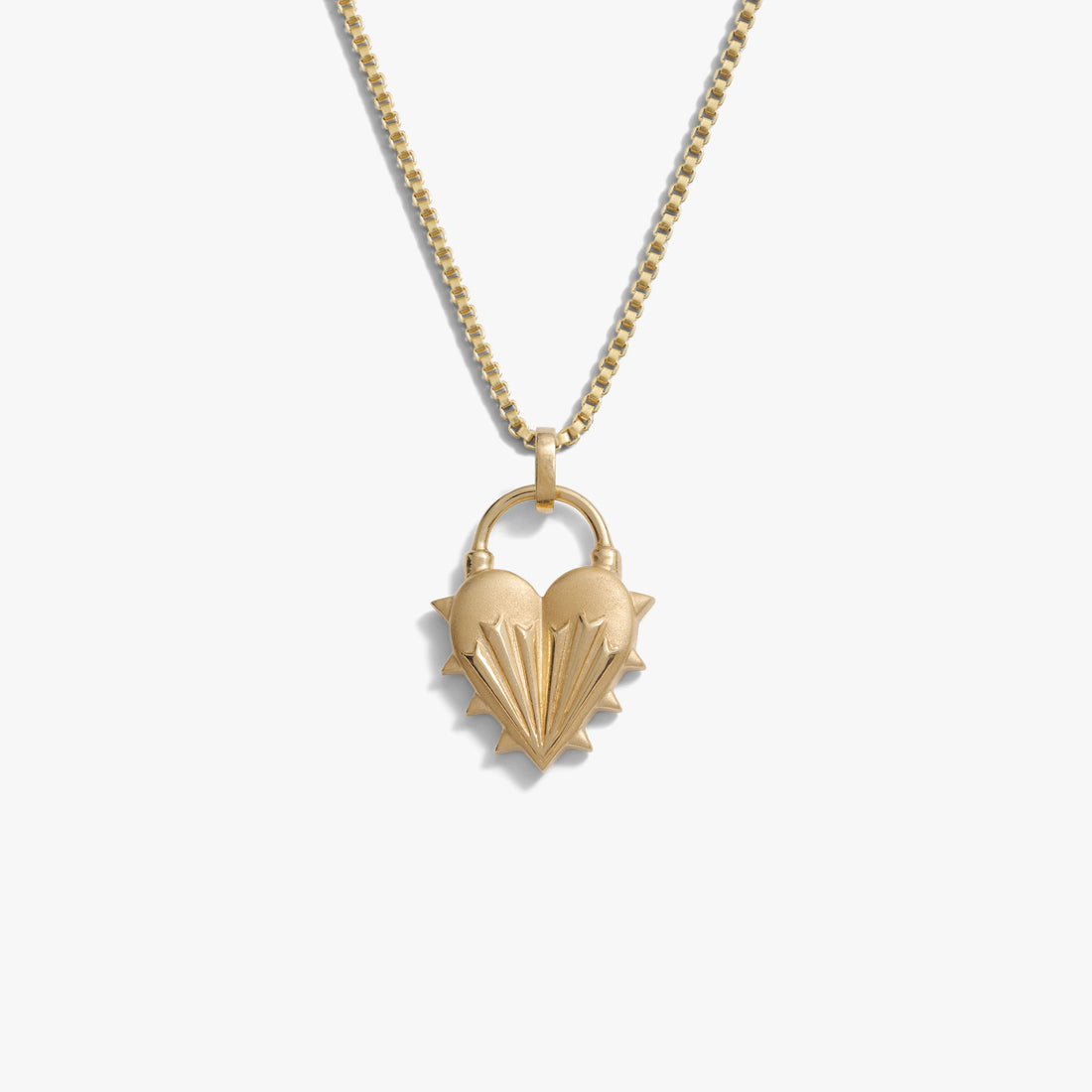 Awe Inspired Necklaces 14K Yellow Gold Vermeil / 16"-18" Spiked Heart Necklace