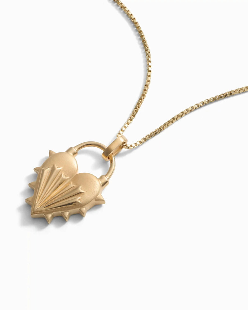 Awe Inspired Necklaces 14K Yellow Gold Vermeil / 16"-18" Spiked Heart Necklace