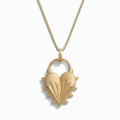 Awe Inspired Necklaces 14K Yellow Gold Vermeil / 16"-18" Spiked Heart Necklace