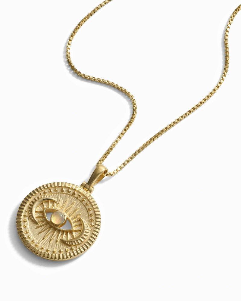 Awe Inspired Necklaces 14K Yellow Gold Vermeil / 16"-18" / Standard Cosmic Eye Coin Necklace