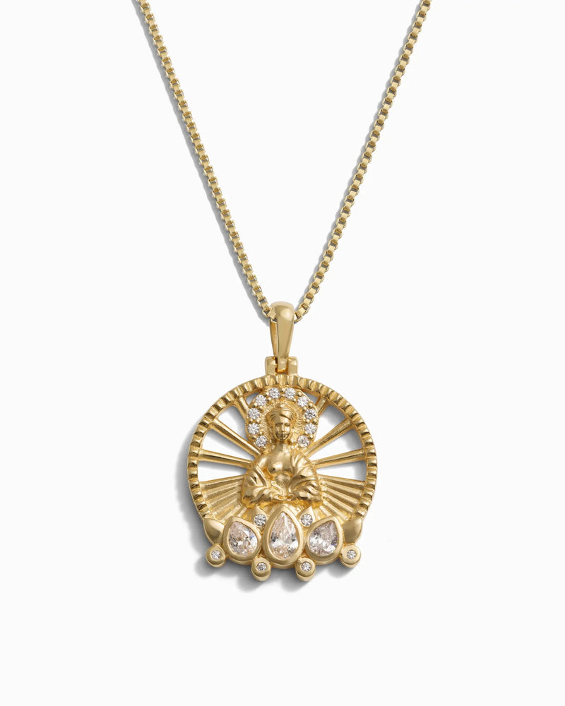 Awe Inspired Necklaces 14K Yellow Gold Vermeil / 16"-18" / Standard Lady Buddha Goddess Necklace