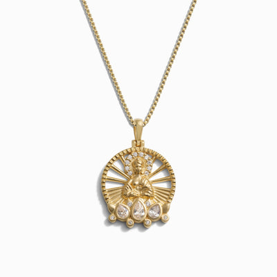 Awe Inspired Necklaces 14K Yellow Gold Vermeil / 16"-18" / Standard Lady Buddha Goddess Necklace