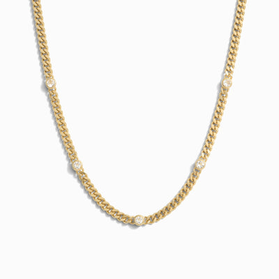 Awe Inspired Necklaces 14K Yellow Gold Vermeil / 16"-18" Station to Station Cuban Chain Necklace