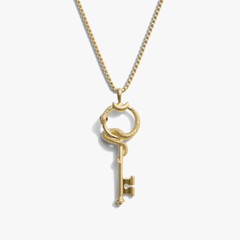 Awe Inspired Necklaces 14K Yellow Gold Vermeil / 16"-18" The Gate of Hades Key Necklace
