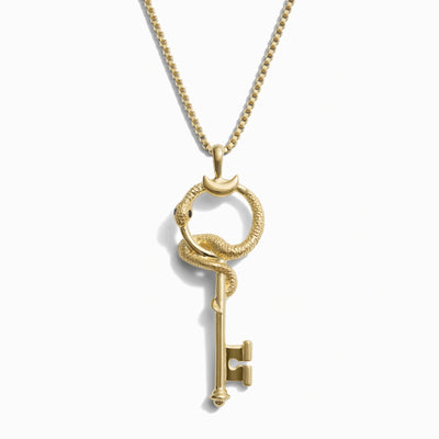 Awe Inspired Necklaces 14K Yellow Gold Vermeil / 16"-18" The Gate of Hades Key Necklace