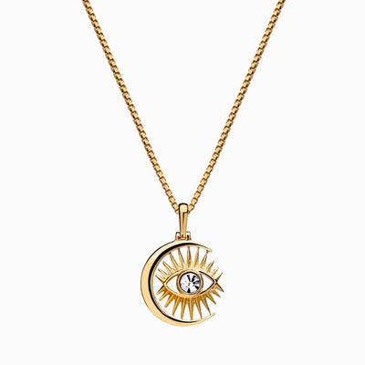 Awe Inspired Necklaces 14K Yellow Gold Vermeil / 16"-18" Watchful Moon Eye Necklace