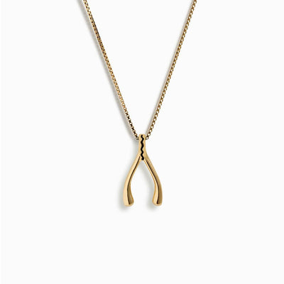 Awe Inspired Necklaces 14K Yellow Gold Vermeil / 16"-18" Wishbone Necklace