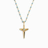 Awe Inspired Necklaces 14K Yellow Gold Vermeil / 18" Flying Dagger Turquoise Enamel Necklace