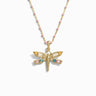 Awe Inspired Necklaces 14K Yellow Gold Vermeil / 18" Lucky Dragonfly Blush Enamel Necklace