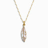 Awe Inspired Necklaces 14K Yellow Gold Vermeil / 18" Mother of Pearl Feather White Enamel Necklace