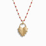 Awe Inspired Necklaces 14K Yellow Gold Vermeil / 18" Spiked Heart Ruby Enamel Necklace