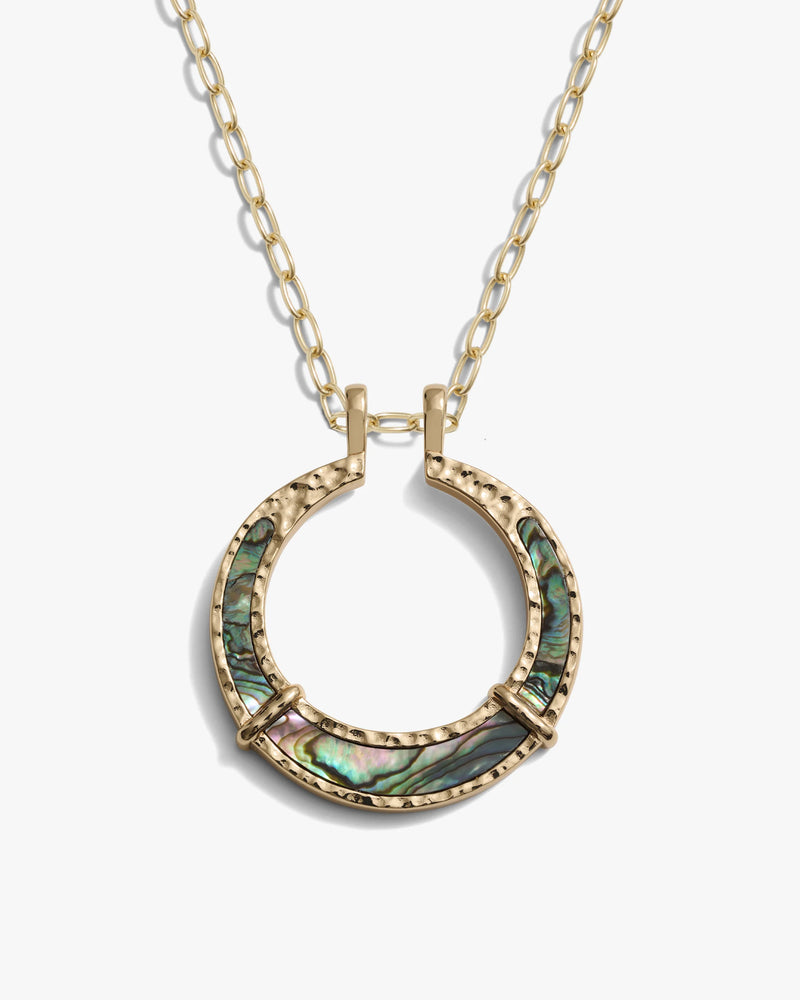 Awe Inspired Necklaces 14K Yellow Gold Vermeil / 20"-22" Mini Paperclip Chain Gemstone Halo Necklace