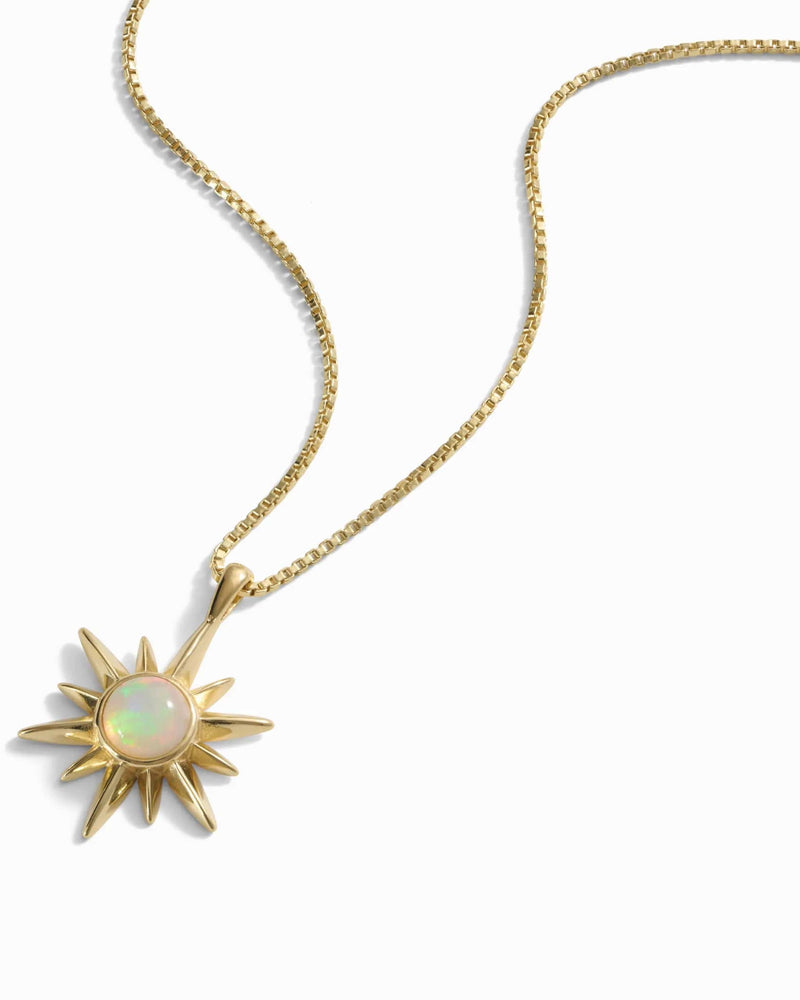 Awe Inspired Necklaces 14K Yellow Gold Vermeil / 20"-22" Opal Sun Necklace