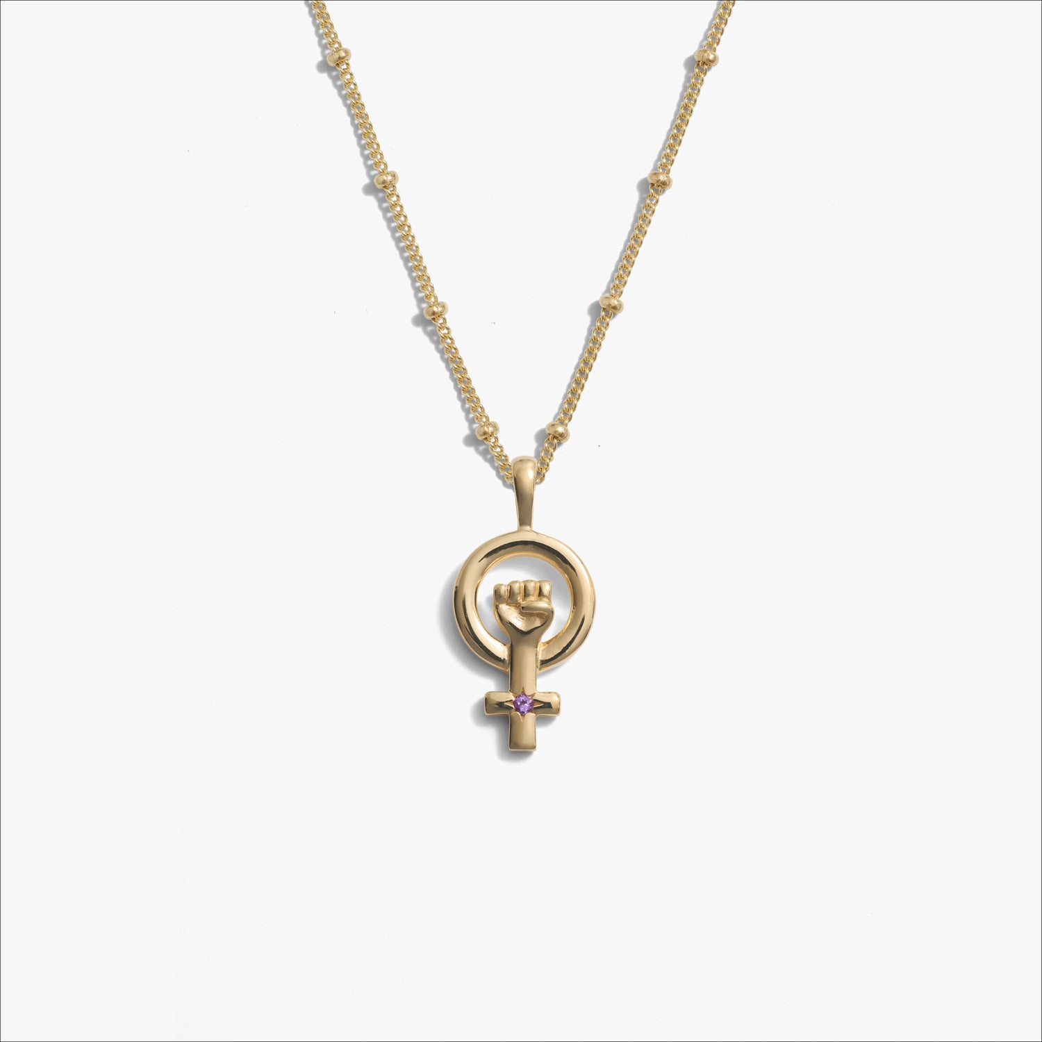 Awe Inspired Necklaces 14K Yellow Gold Vermeil / 20"-22" Saturn Chain Woman Power Necklace