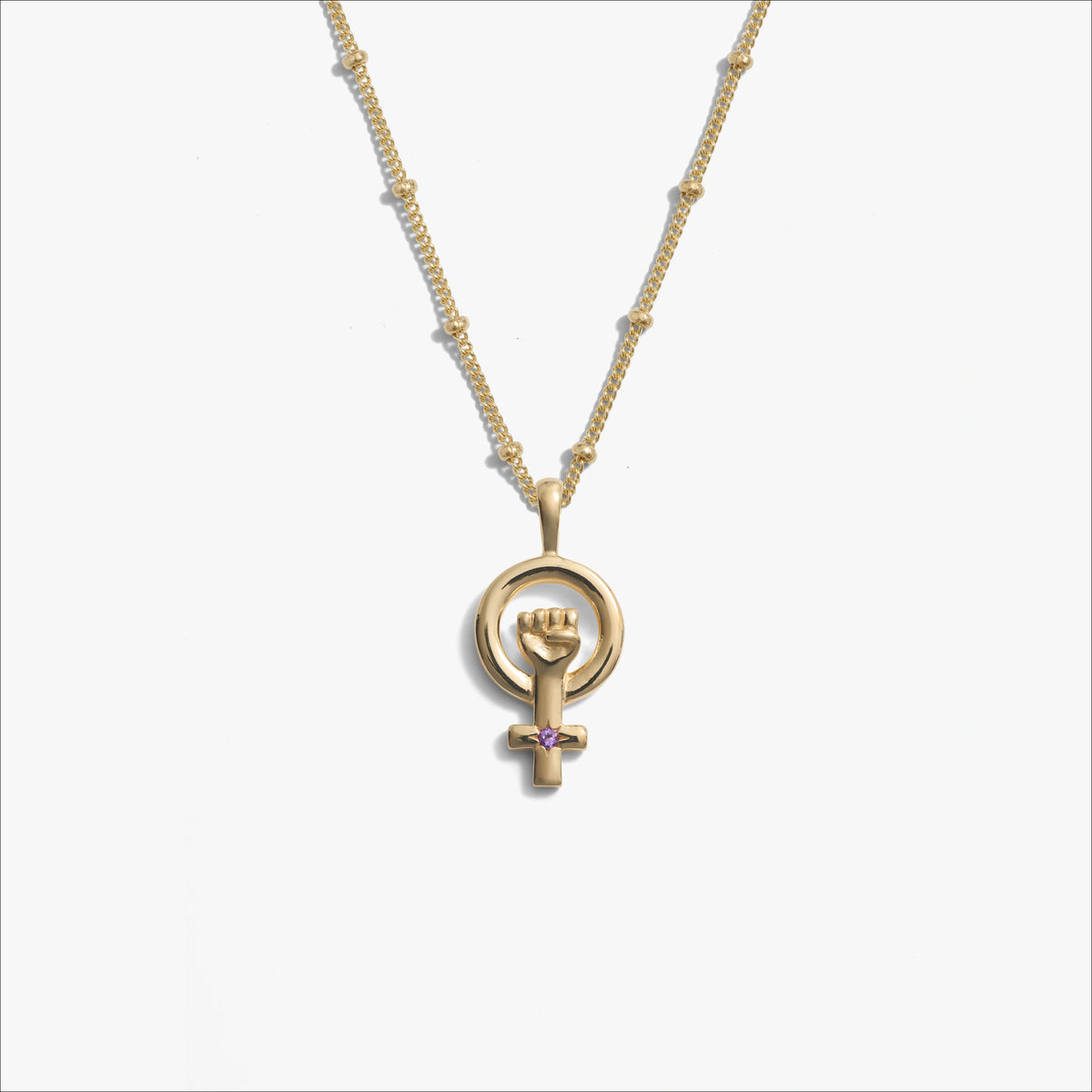 Awe Inspired Necklaces 14K Yellow Gold Vermeil / 20"-22" Saturn Chain Woman Power Necklace